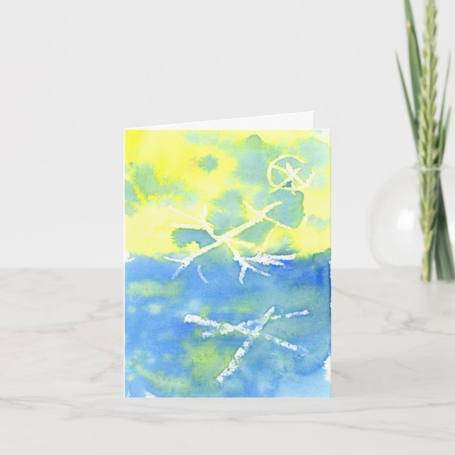 Sunny Splash Letterpress Thank You Card (Front)
