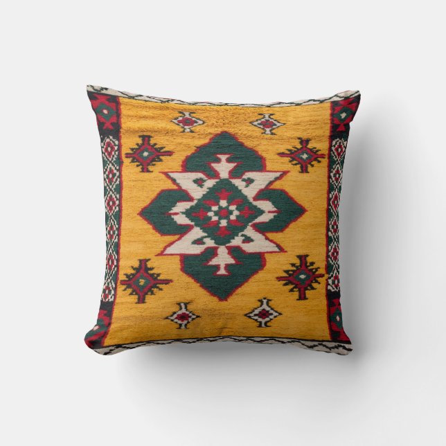 Sunny Splendor: Yellow Kilim Pillows  (Front)