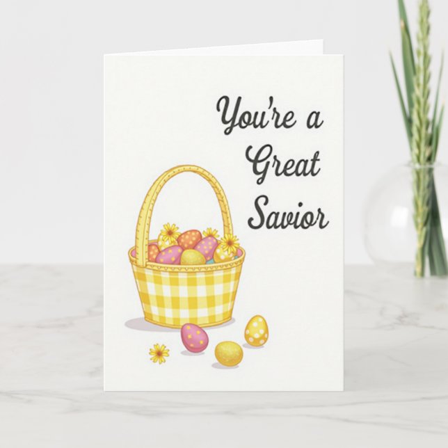 Sunny Spring Basket Egg Card (Front)