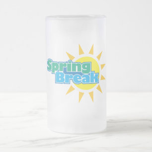 Sunny Spring Break- Frosted Glass Beer Mug