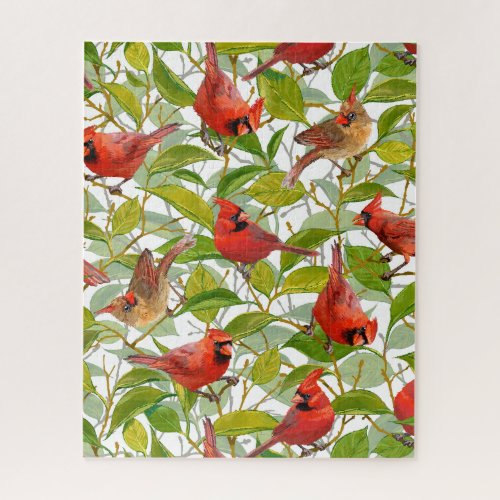 Sunny Spring Cardinals Jigsaw Puzzle