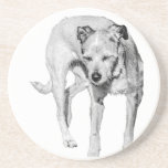 Sunny Squint Coaster<br><div class="desc">Protect your table with a moment of canine comedy—this dog’s bright-day face is pure character. It adds warmth and laughter to everyday rituals.</div>