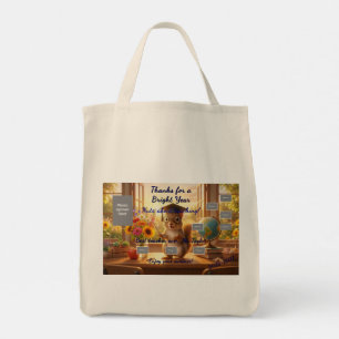 Sunny Squirrel End of Year Teacher Appreciation Tote Bag