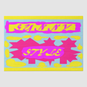 SUNNY STYLE DESIGN PINK LEMON BLUE TISSUE PAPER
