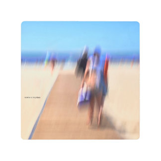 Sunny Summer Beach colourful Ocean Sun Summer Sea  Metal Print