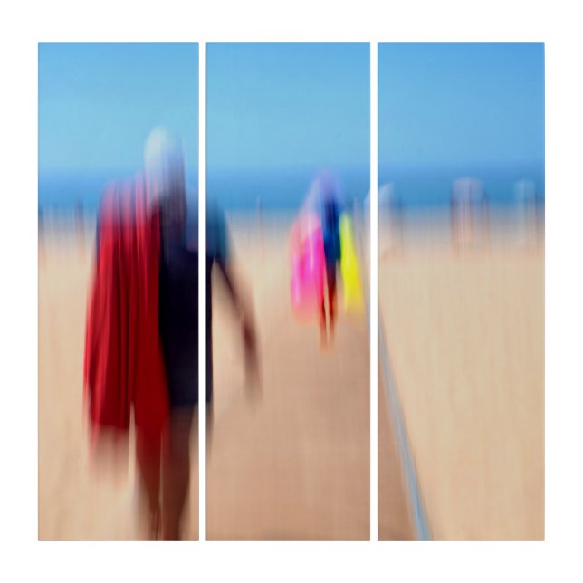 Sunny Summer Beach colourful Ocean Sun Summer Sea  Triptych (Front)