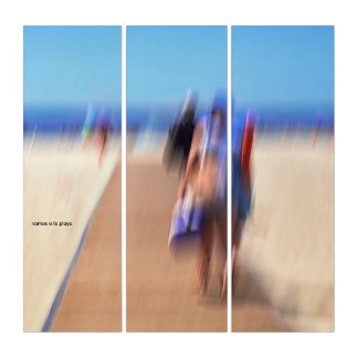 Sunny Summer Beach colourful Ocean Sun Summer Sea  Triptych