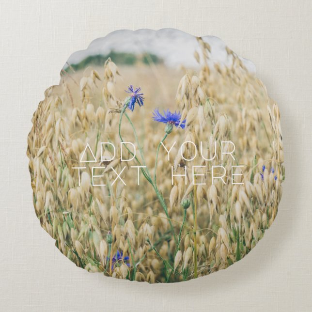 Sunny summer fields round pillow (Front)