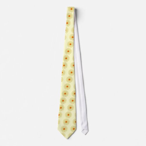 Sunny Summer Sun Yellow on Cream Neck Tie