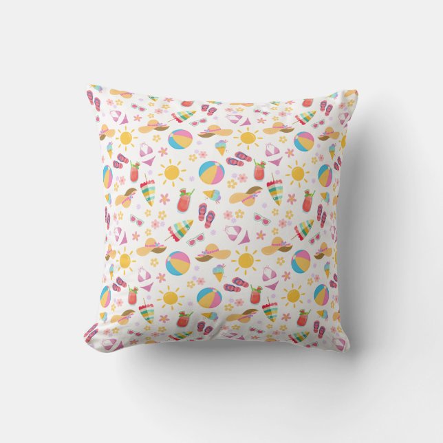 Sunny Summer  Throw Pillow (Front)