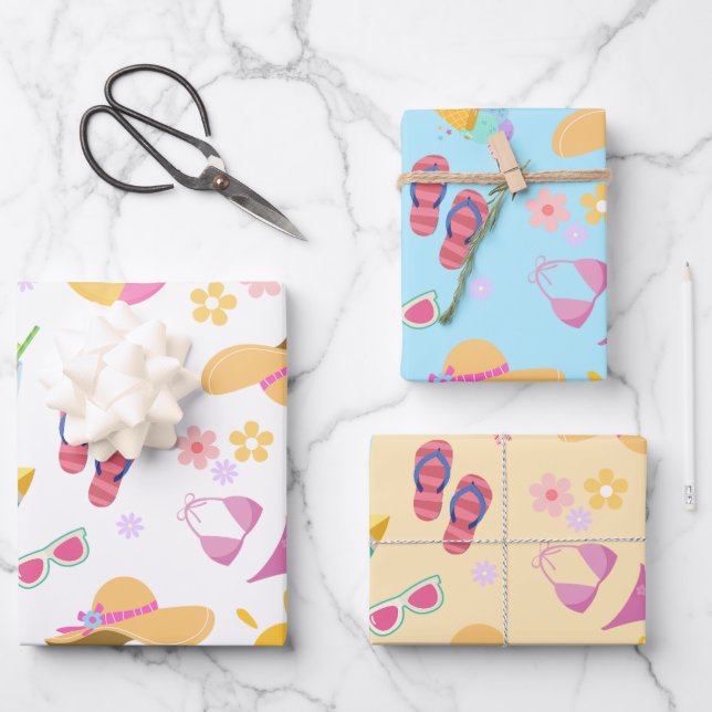 Sunny Summer  Wrapping Paper Sheets (Front)
