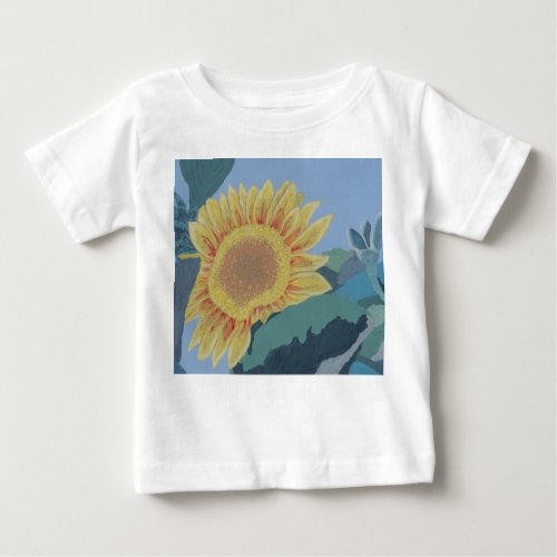 Sunny Summer Yellow Sunflower modern abstract Baby T_Shirt
