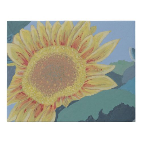 Sunny Summer Yellow Sunflower modern abstract Faux Canvas Print