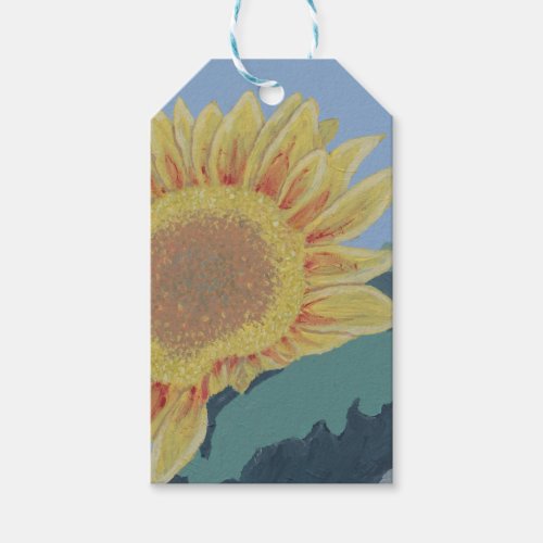 Sunny Summer Yellow Sunflower modern abstract Gift Tags
