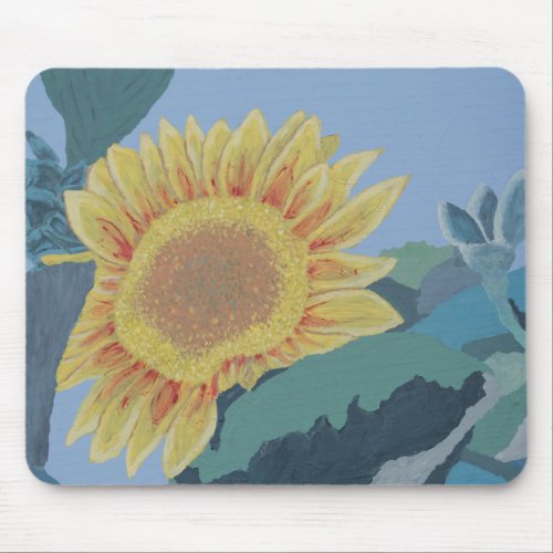 Sunny Summer Yellow Sunflower modern abstract Mouse Pad