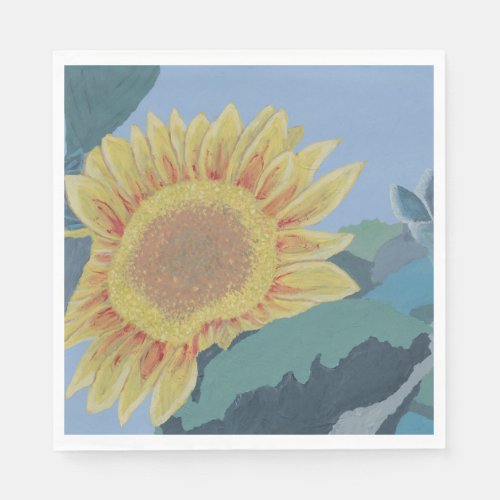 Sunny Summer Yellow Sunflower modern abstract Napkins