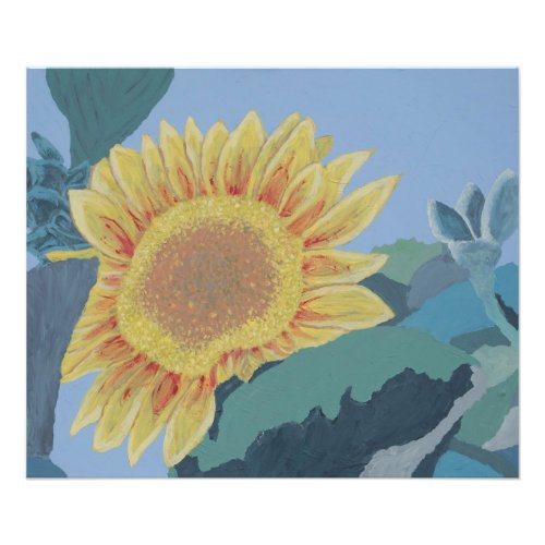 Sunny Summer Yellow Sunflower modern abstract Photo Print