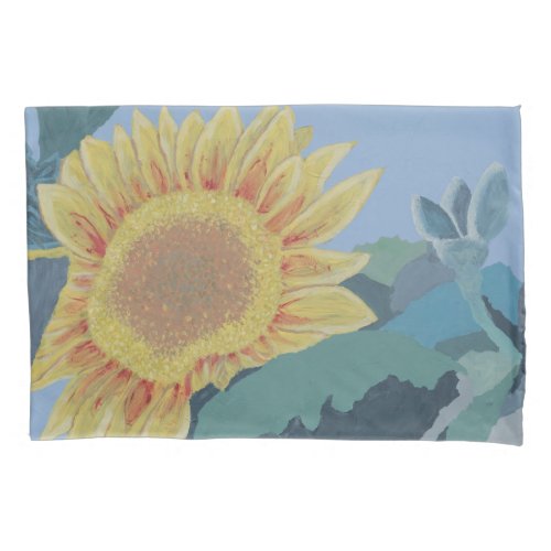 Sunny Summer Yellow Sunflower modern abstract Pillow Case