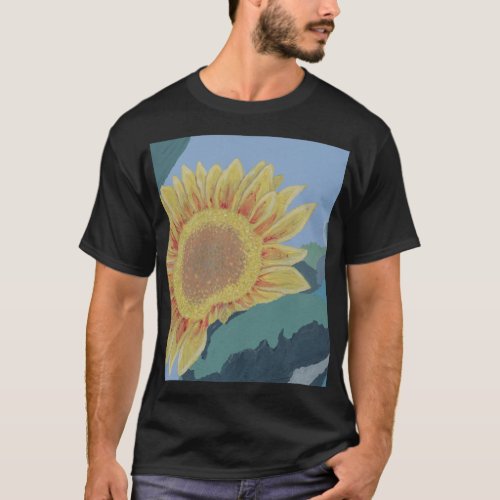 Sunny Summer Yellow Sunflower modern abstract T_Shirt