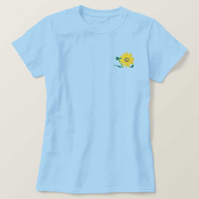 Sunny Sun Flower Embroidered Shirt (Design Front)