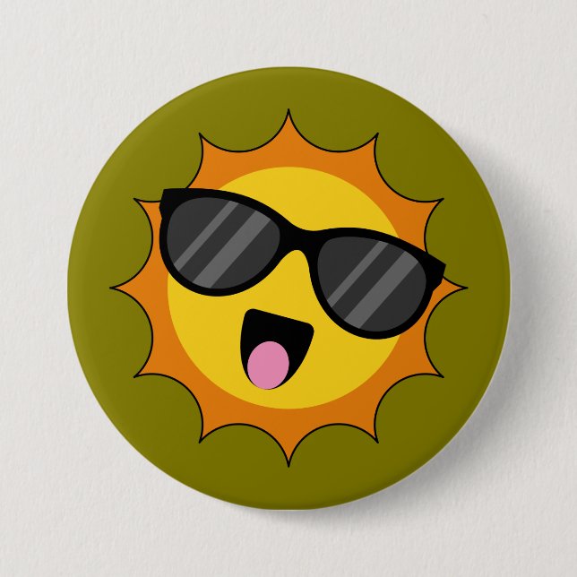 Sunny Sun with Black Sunglasses Button (Front)