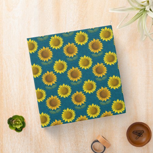 Sunny sunflower 3 ring binder