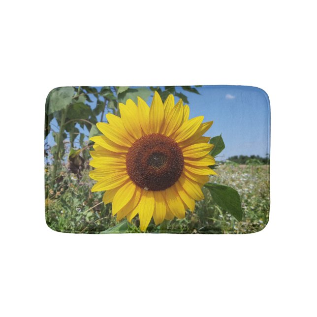 Sunny Sunflower Bathroom Mat (Front)
