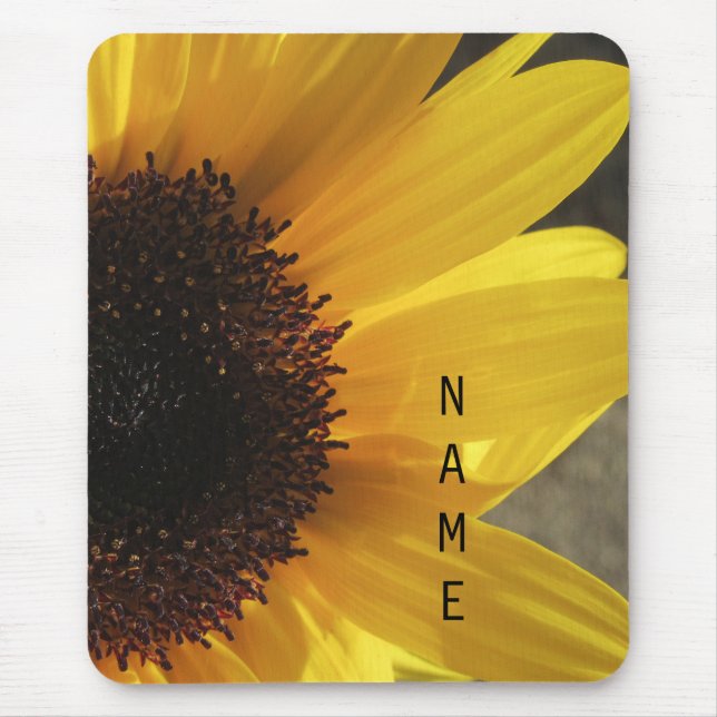 Sunny Sunflower Closeup Custom Mouse Pad (Front)
