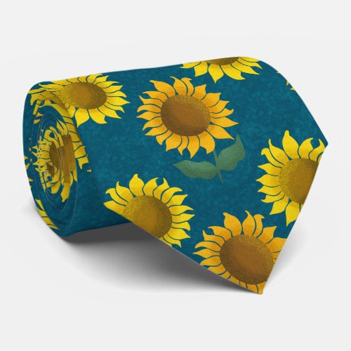 Sunny sunflower neck tie