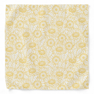 Sunny Sunflower Pattern Bandana