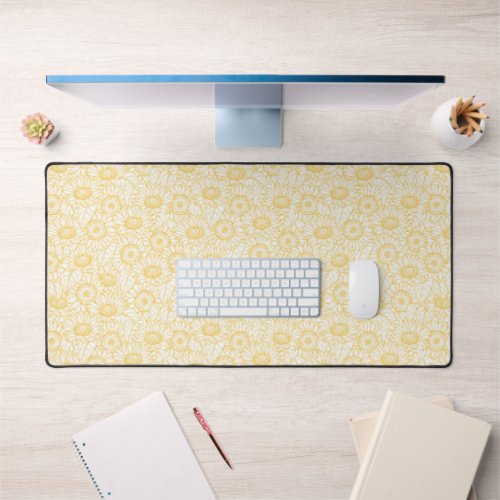 Sunny Sunflower Pattern Desk Mat