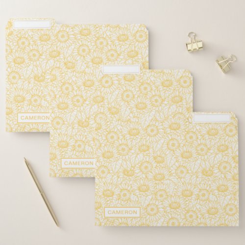 Sunny Sunflower Pattern File Folder