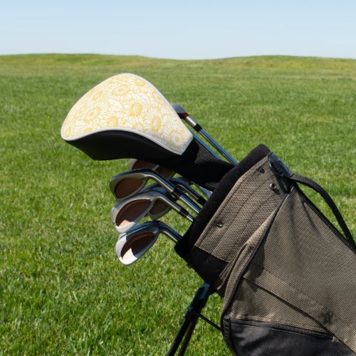 Sunny Sunflower Pattern Golf Head Cover