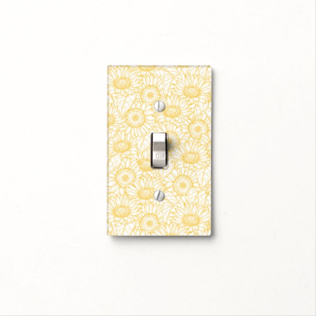 Sunny Sunflower Pattern Light Switch Cover (In Situ)