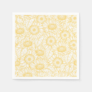 Sunny Sunflower Pattern Napkins