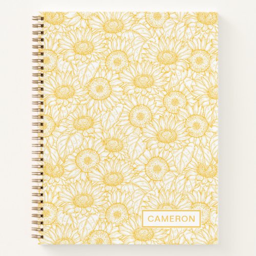 Sunny Sunflower Pattern Notebook