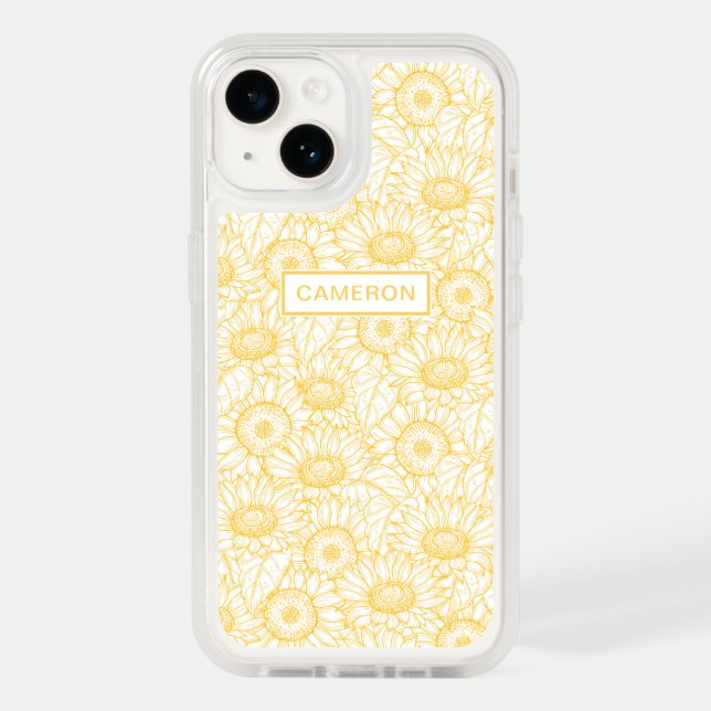 Sunny Sunflower Pattern Otterbox iPhone Case (Back)