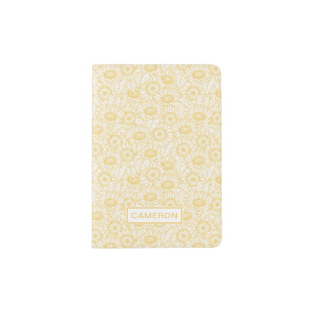 Sunny Sunflower Pattern Passport Holder (Front)