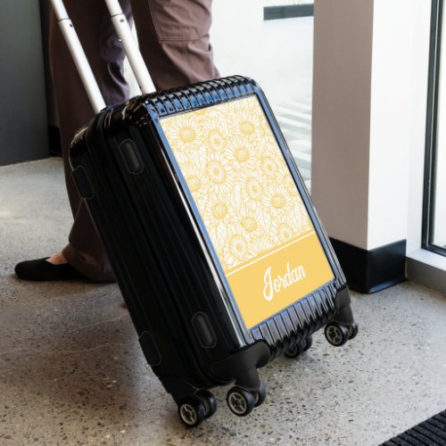 Sunny Sunflower Pattern  Personalize Luggage