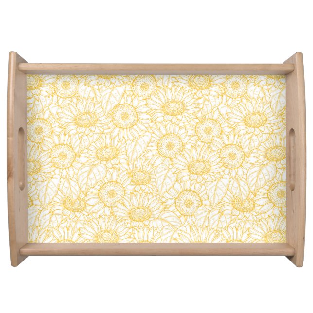 Sunny Sunflower Pattern Serving Tray (Front)