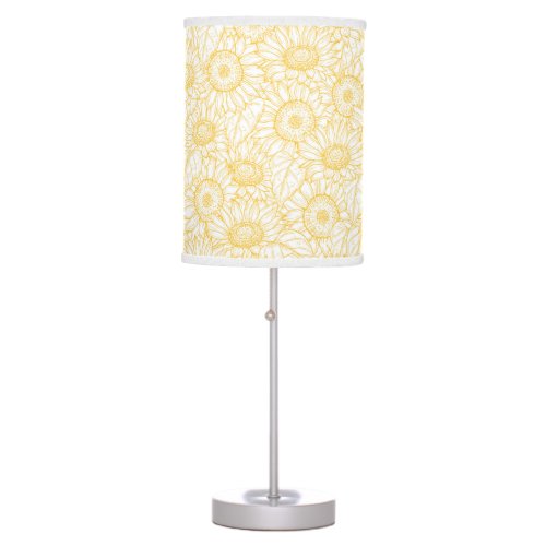 Sunny Sunflower Pattern Table Lamp