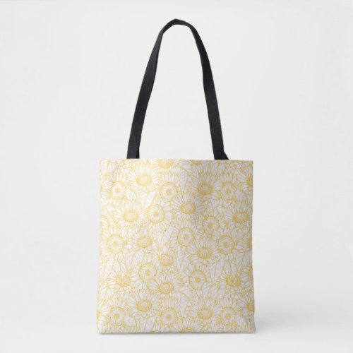 Sunny Sunflower Pattern Tote Bag