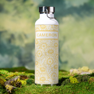Sunny Sunflower Pattern Water Bottle