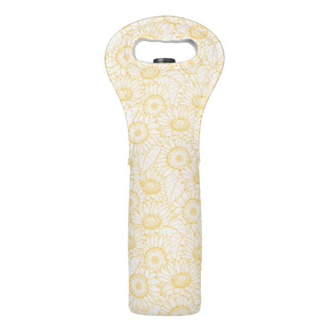 Sunny Sunflower Pattern Wine Bag (Front)