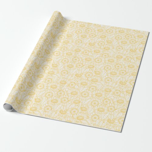 Sunny Sunflower Pattern Wrapping Paper