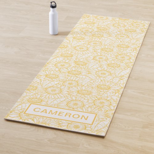 Sunny Sunflower Pattern Yoga Mat