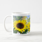 Sunny Sunflower Personalized Custom Text Coffee Mug (Left)