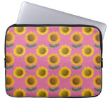 Sunny sunflower - pink laptop sleeve