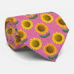 Sunny sunflower - pink neck tie