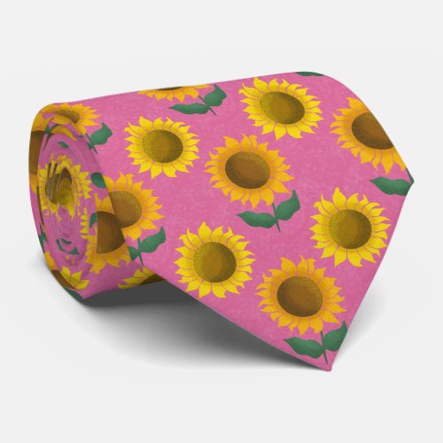 Sunny sunflower _ pink neck tie
